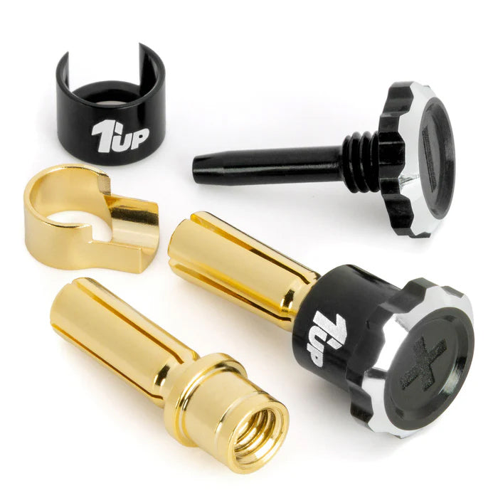 1UP190450 190450 Lockdown Adjustable Bullet Plugs, 5mm (2), Black/Black