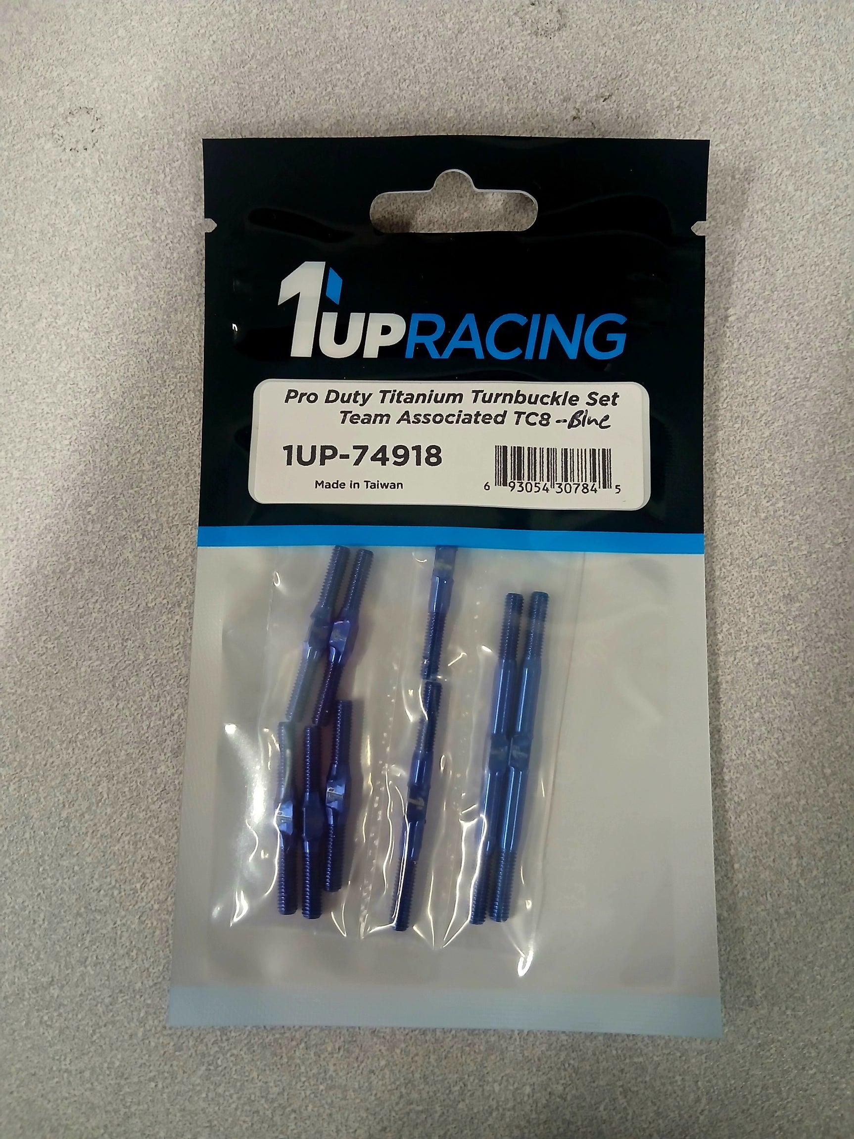 1UP74918-BLUE 74918-BLUE Pro Duty Titanium Turnbuckles for Associated TC8, Blue