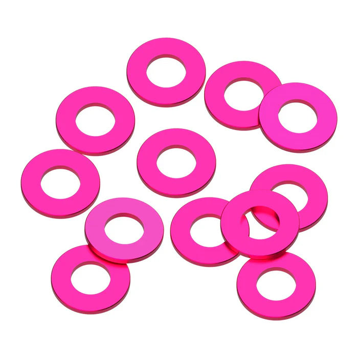 1UP80342 80342 Precision Aluminum 3x6mm Ballstud Shims, Pink, 0.5mm (12)