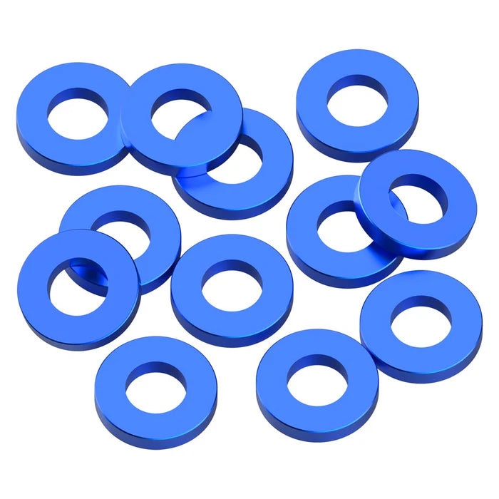 1UP80394 80394 Precision Aluminum 3x6mm Ballstud Shims, Blue, 1.0mm (12)