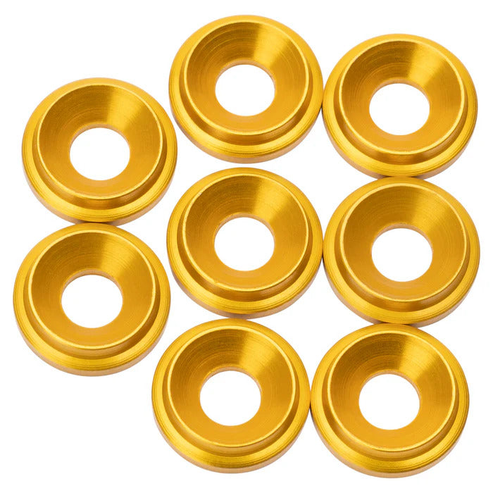 1UP820709 820709 Aluminum Countersunk Washers, M3 (8), Gold