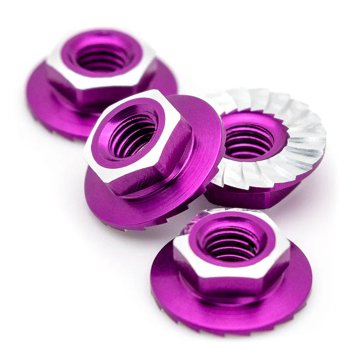 1UP870301 870301 7075 Aluminum Lockdown M4 Wheel Nuts, Purple (4)