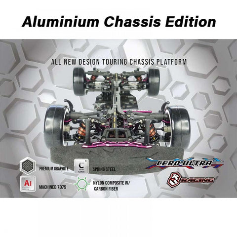 3 Racing KIT-CERO ULTRA-ACE Cero Ultra ACE 1/10 4WD Touring Car Kit, Aluminum Chassis