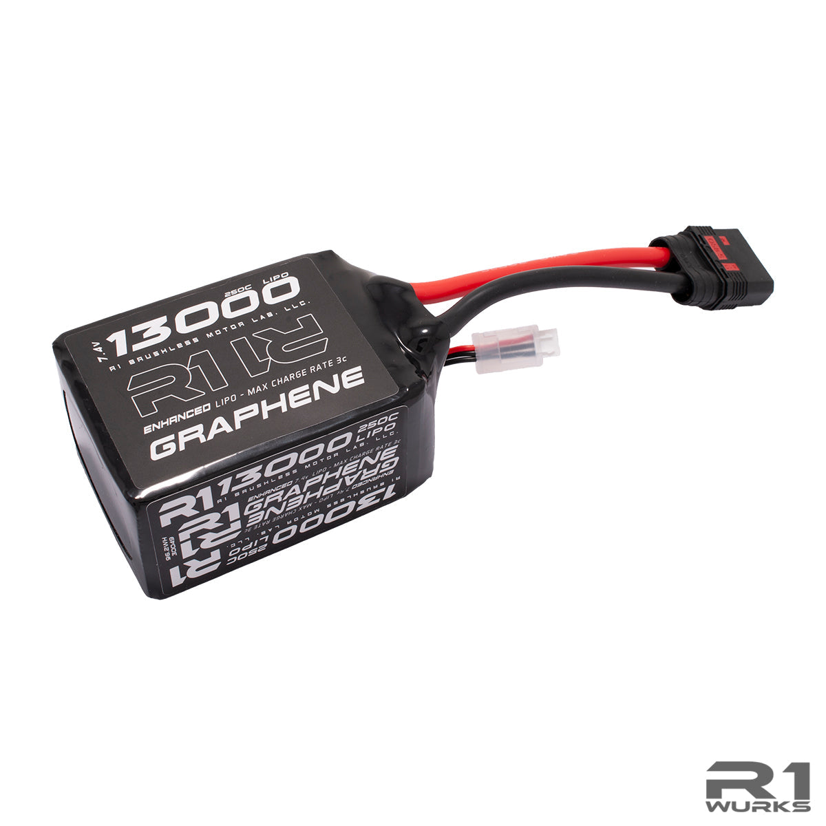 R1W030049 030049 Enhanced Graphene 7.4V 2S LiPo Drag Race Battery 13000mAh 250C