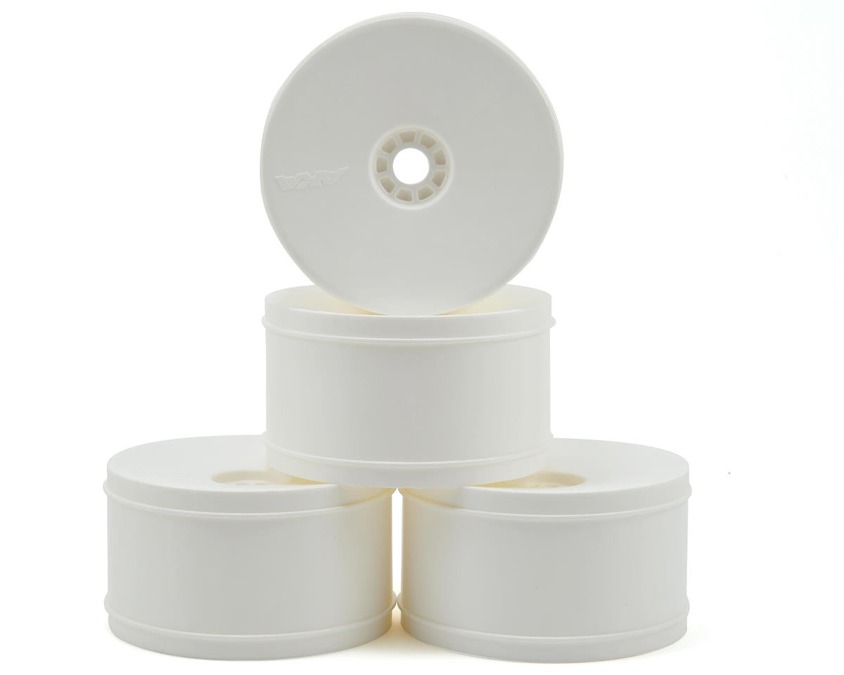 AKA24102W 24102W EVO 1/8 Truggy Standard Offset Wheels, White (4)