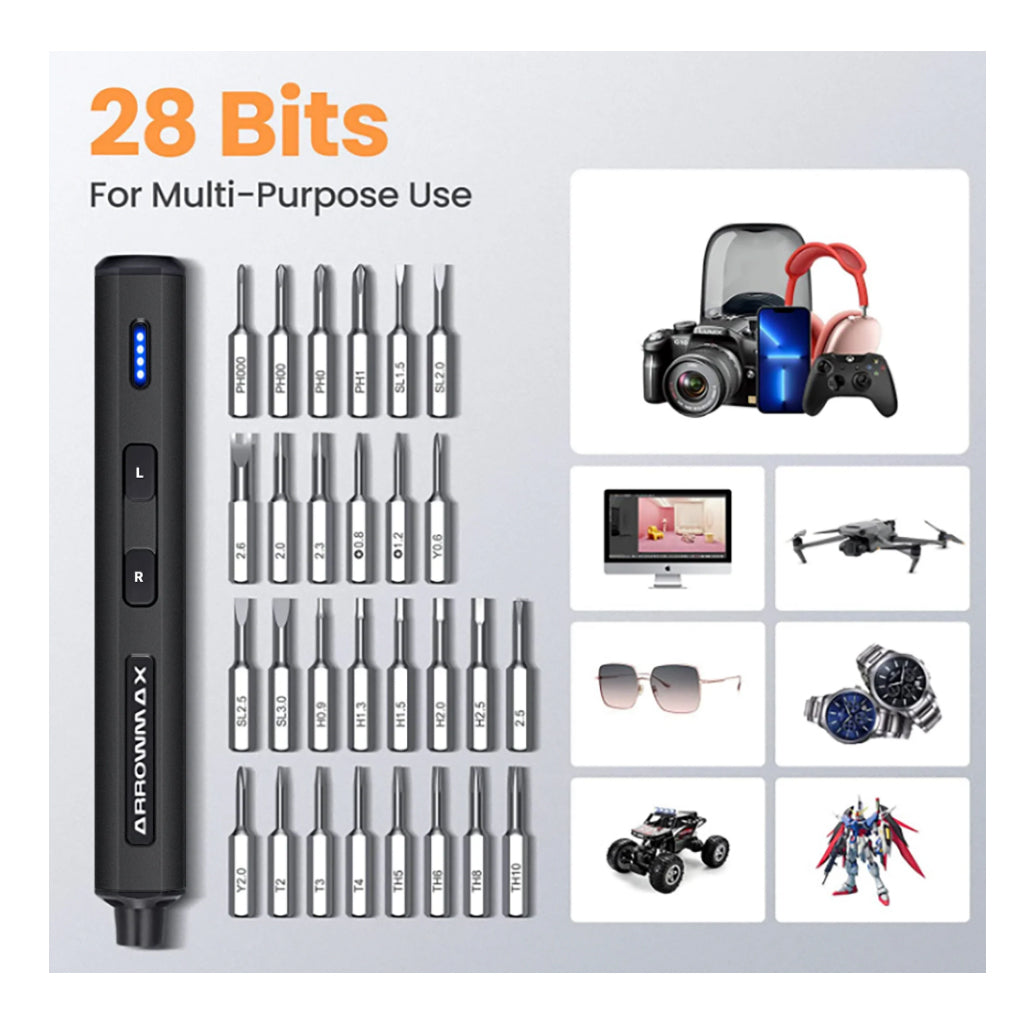 SES Mini Electric Screwdriver Set, 28pc, Black