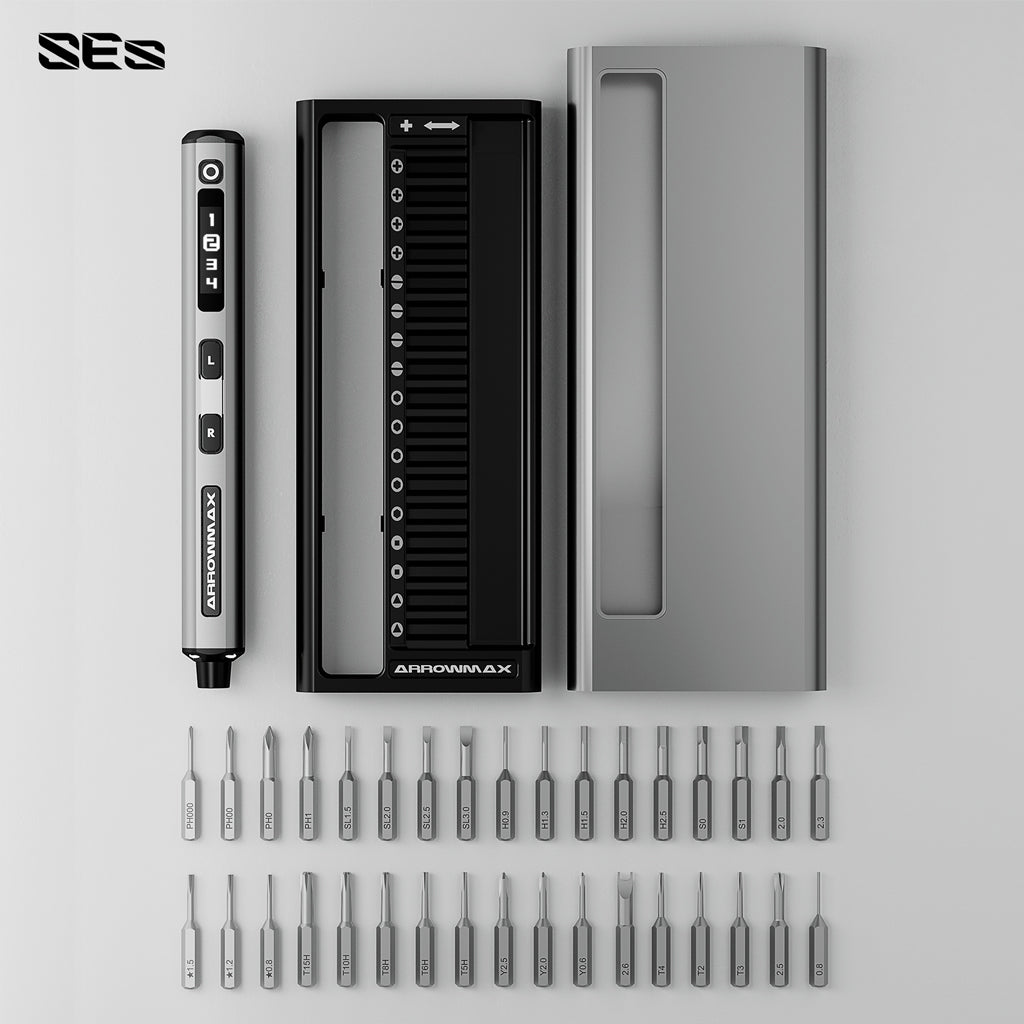 SES Electric Screwdriver, 34pc, Gray