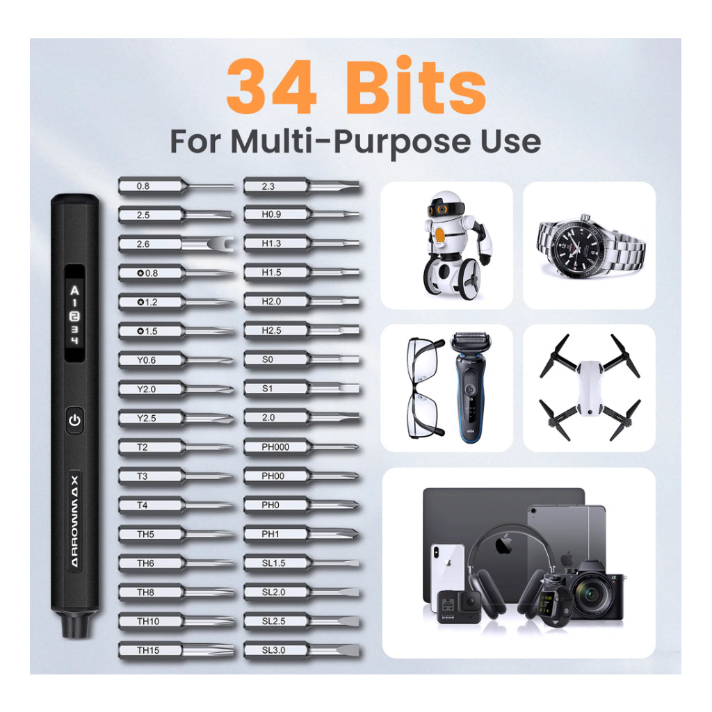 SES Pro Smart Motion Electric Screwdriver Set, 34pc, Black