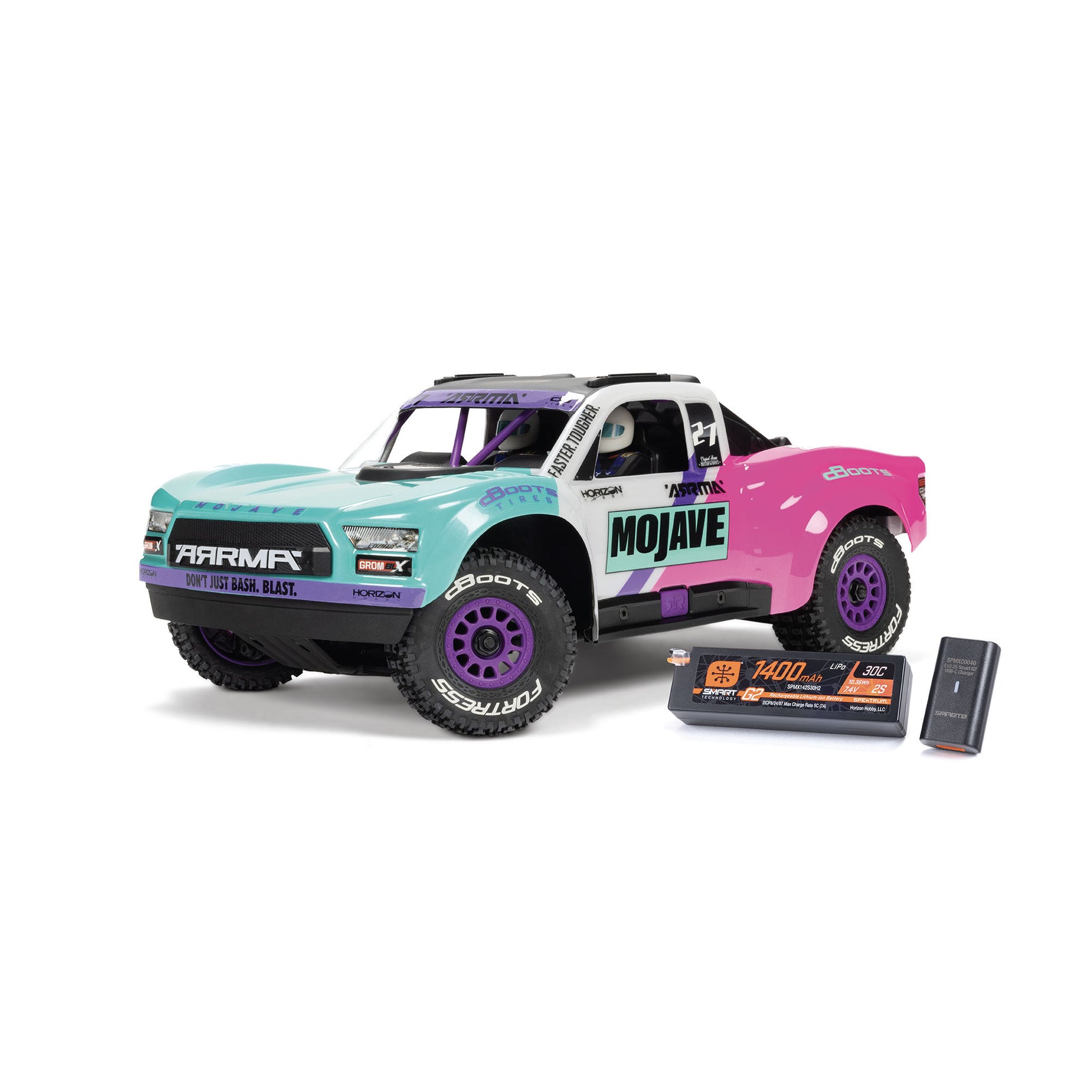 ARA2304ST1 ARA2304ST1 Mojave GROM BLX Small Scale 4WD Desert Truck RTR Combo, Teal