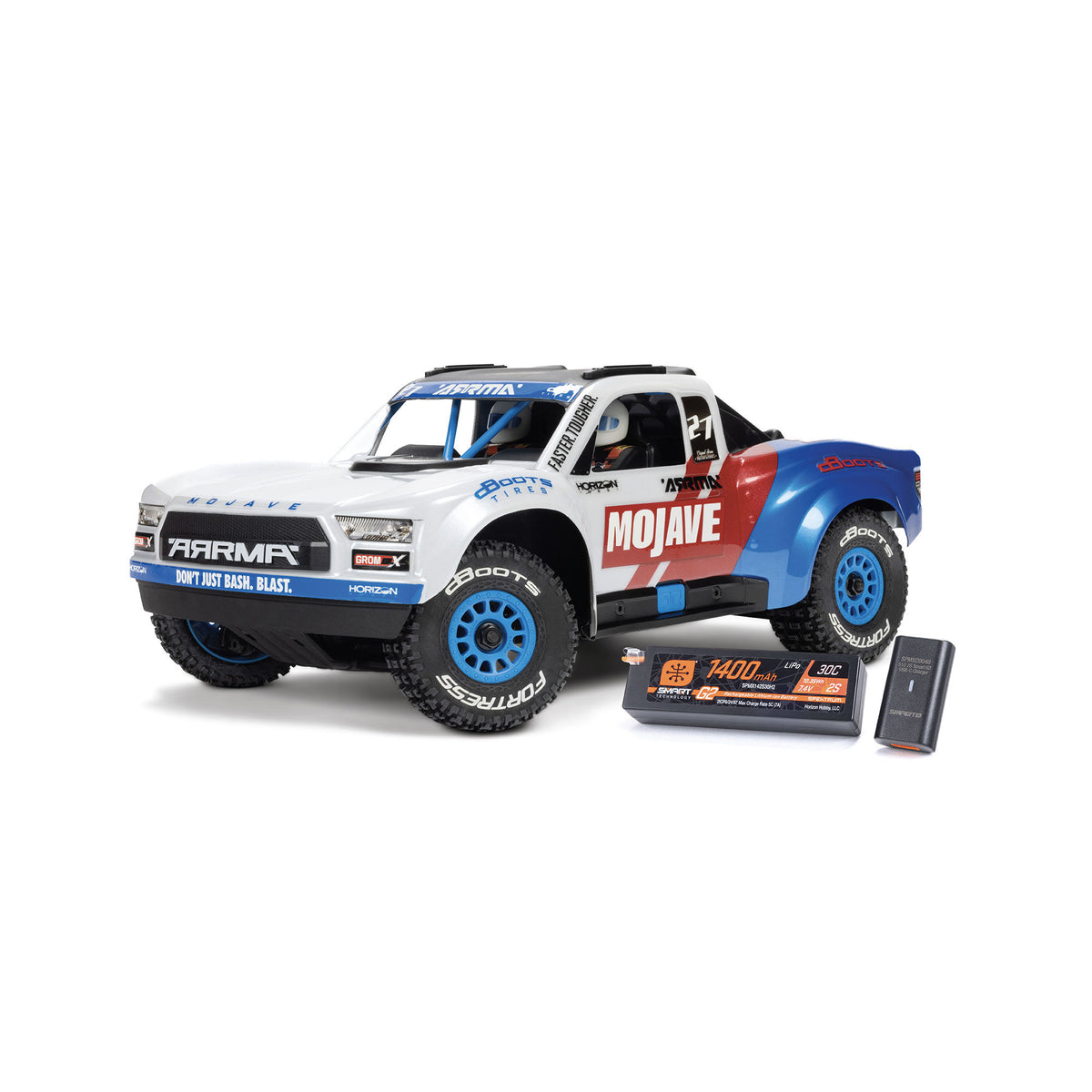 ARA2304ST2 ARA2304ST2 Mojave GROM 223S DSC Brushless 1/16 4X4 Desert Truck RTR Combo, White