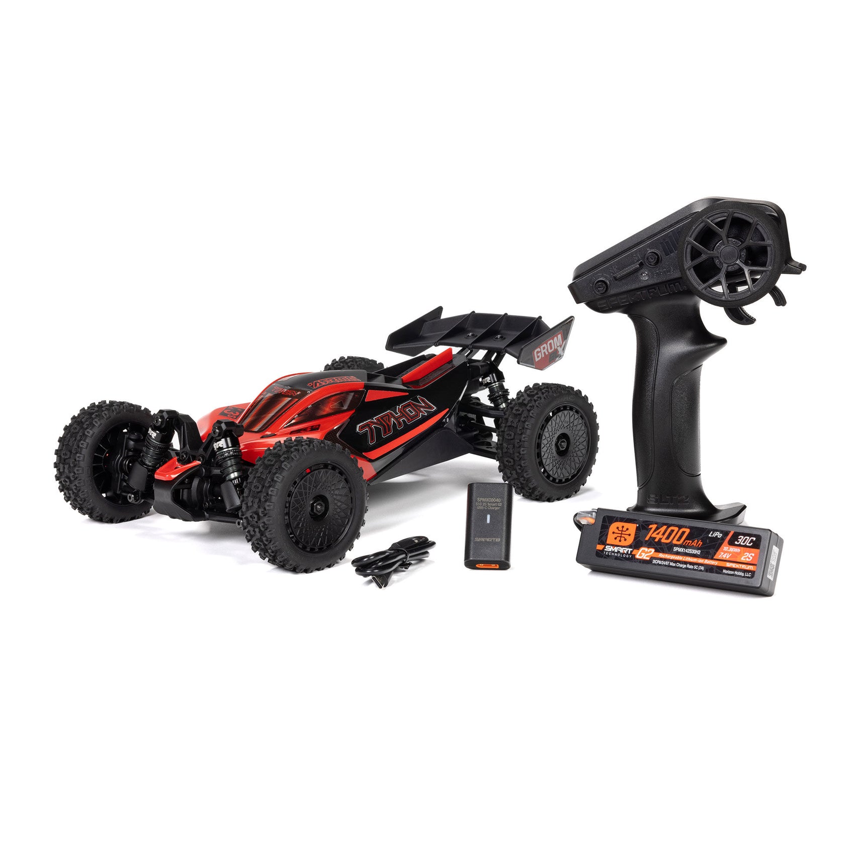 Typhon GROM BLX Small Scale 4WD Buggy RTR Combo, Red