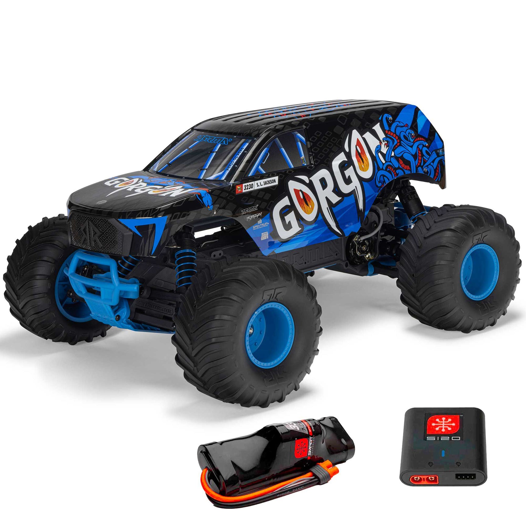 ARA3230ST5 ARA3230ST5 GORGON 1/10 2WD Monster Truck RTR Combo, Blue