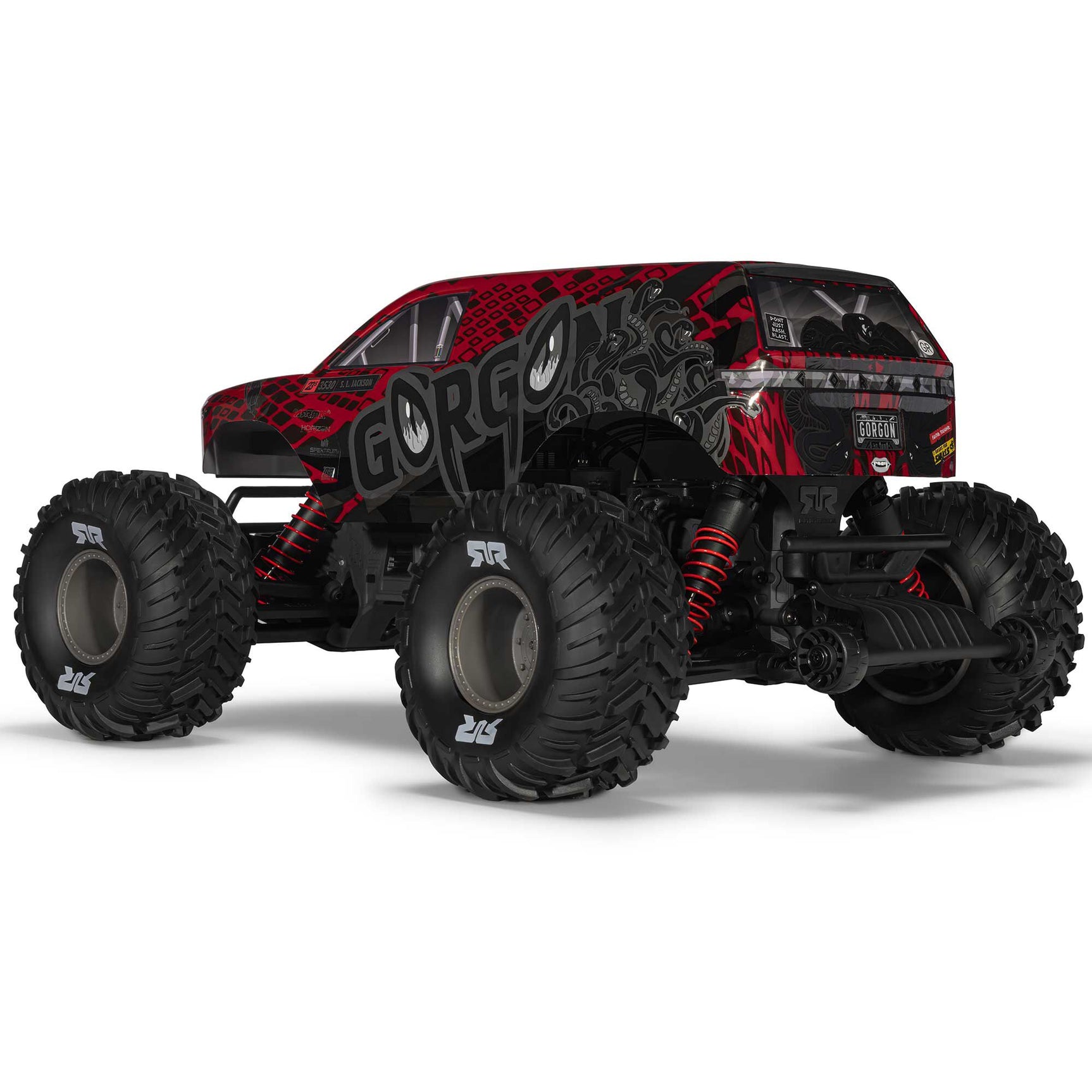 GORGON 223S Brushless 1/10 2WD Monster Truck RTR, Red/Black