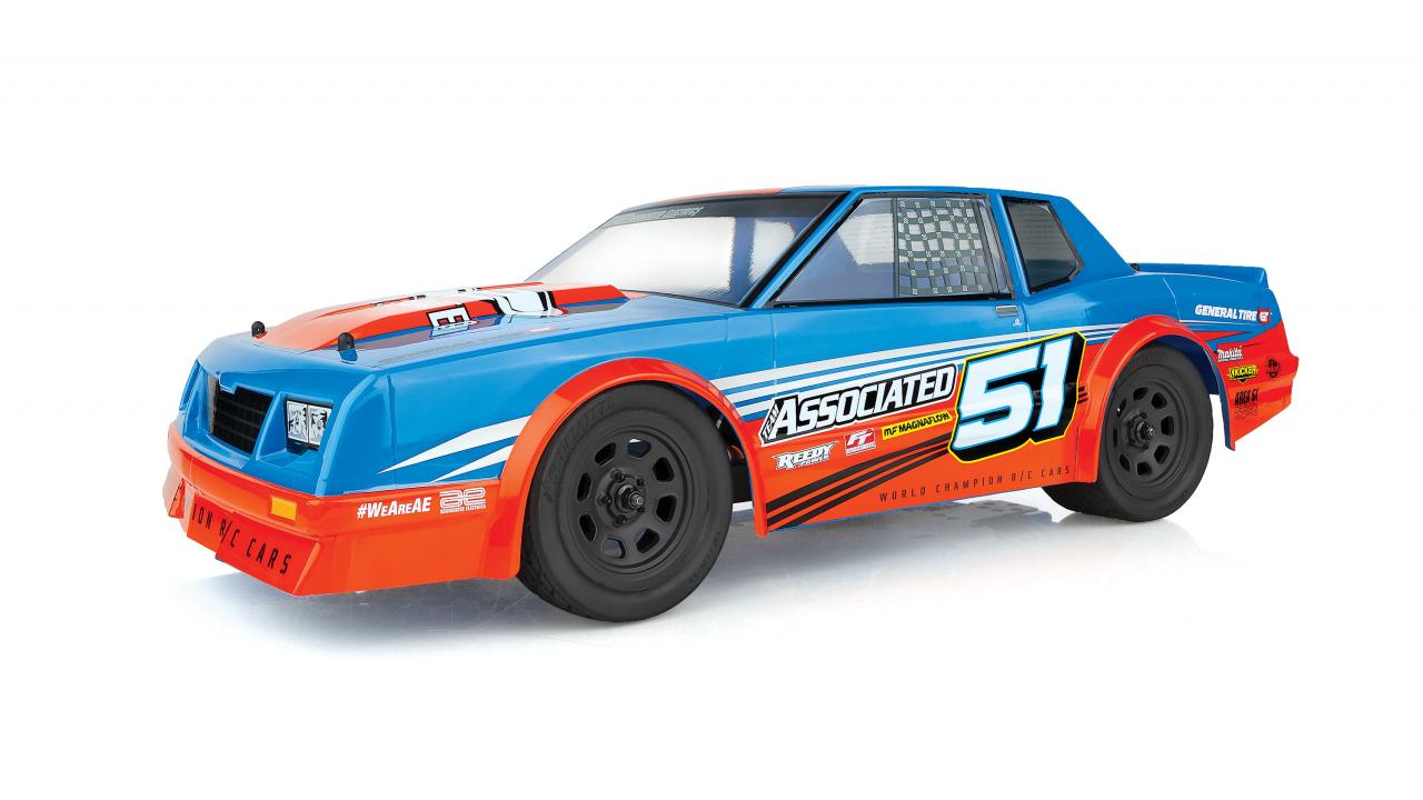 ASC70033 70033 SR10M Street Stock 1/10 Dirt Oval Car RTR, Blue