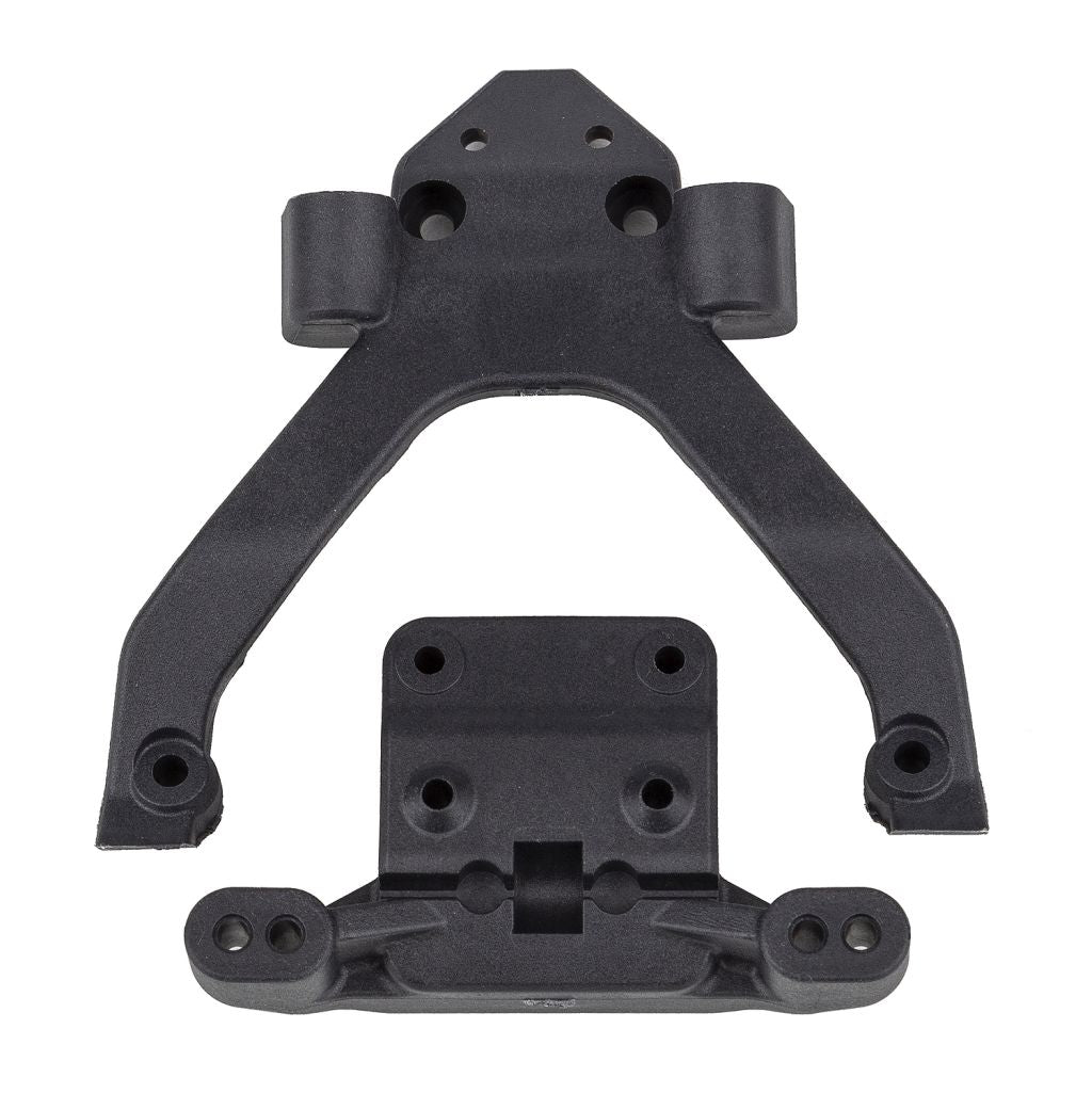 ASC71183 71183 RC10B6.4 Angled Front Top Plate & Ballstud Mount, Carbon
