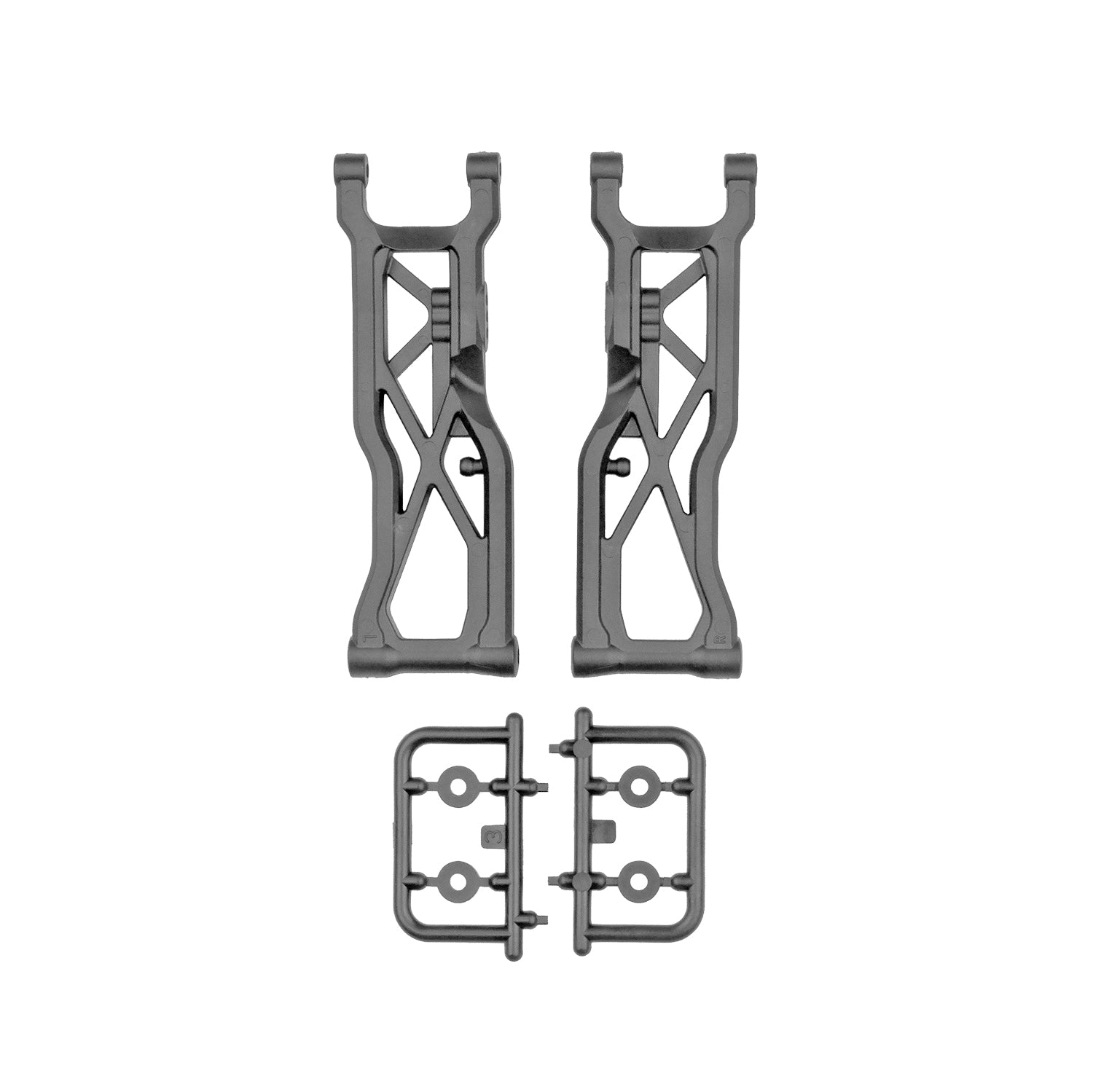 ASC71212 71212 RC10 T7 Factory Team Rear Suspension Arms, Carbon (2)