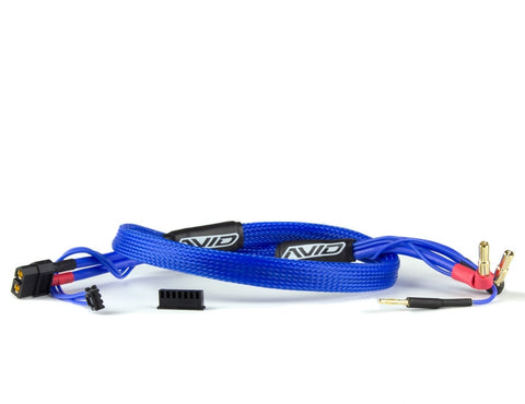 Avid RC AV1413-BLU 2S Balance Charge Lead XT60 Charger to 4/5mm Bullet, Blue
