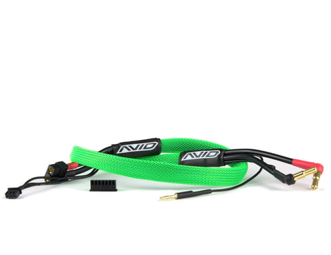 Avid RC AV1413-GRN 2S Balance Charge Lead XT60 Charger to 4/5mm Bullet, Green