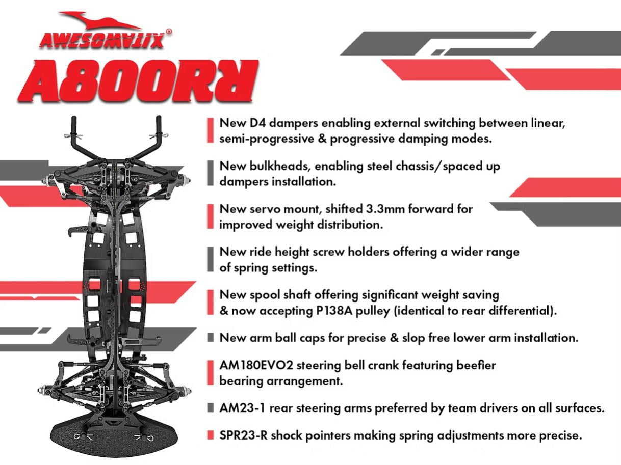 A800RR 1/10 Touring Car Kit, Flex Alloy Version