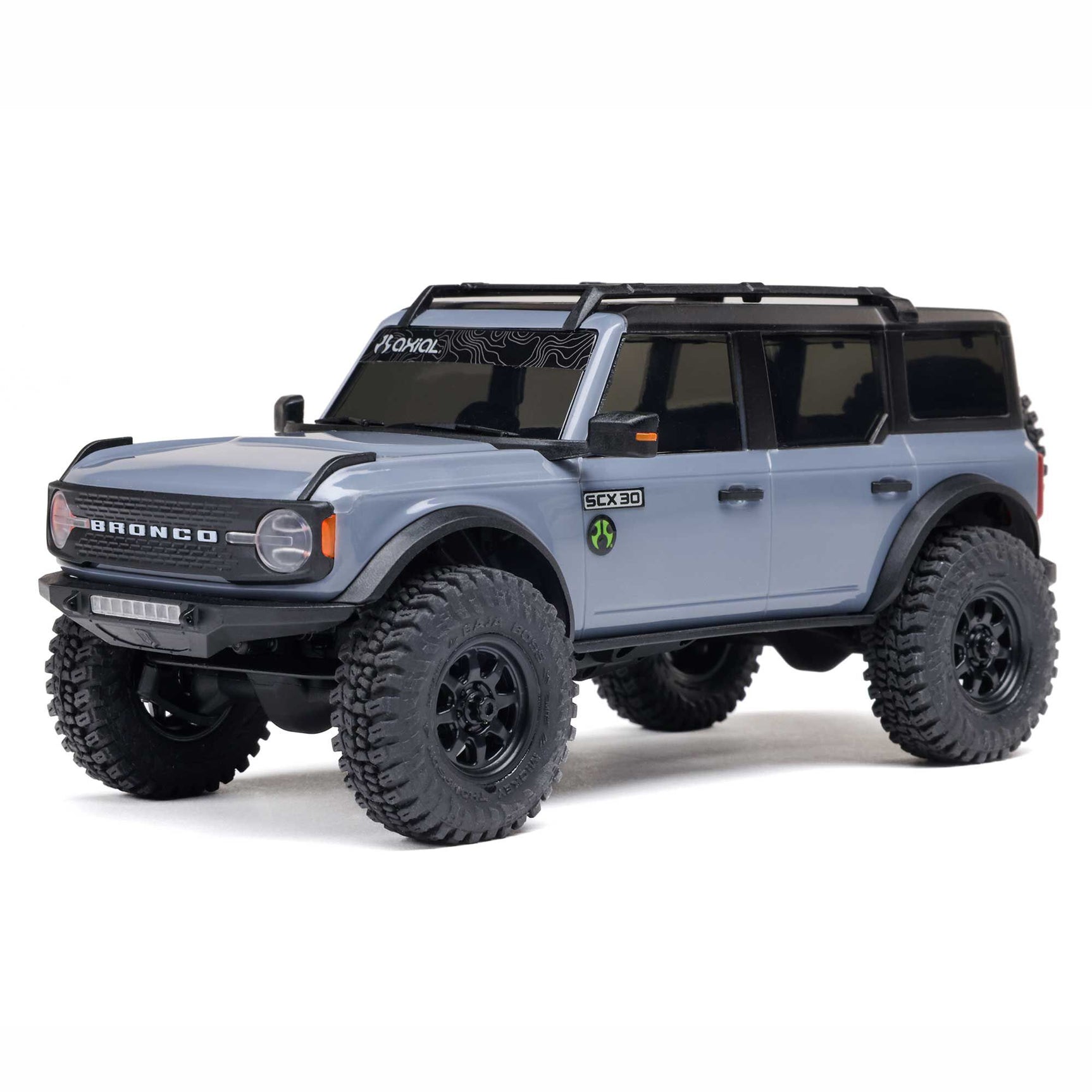 AXI-2048T2 AXI-2048T2 SCX30 Ford Bronco 1/30 4X4 Crawler RTR Combo, Gray
