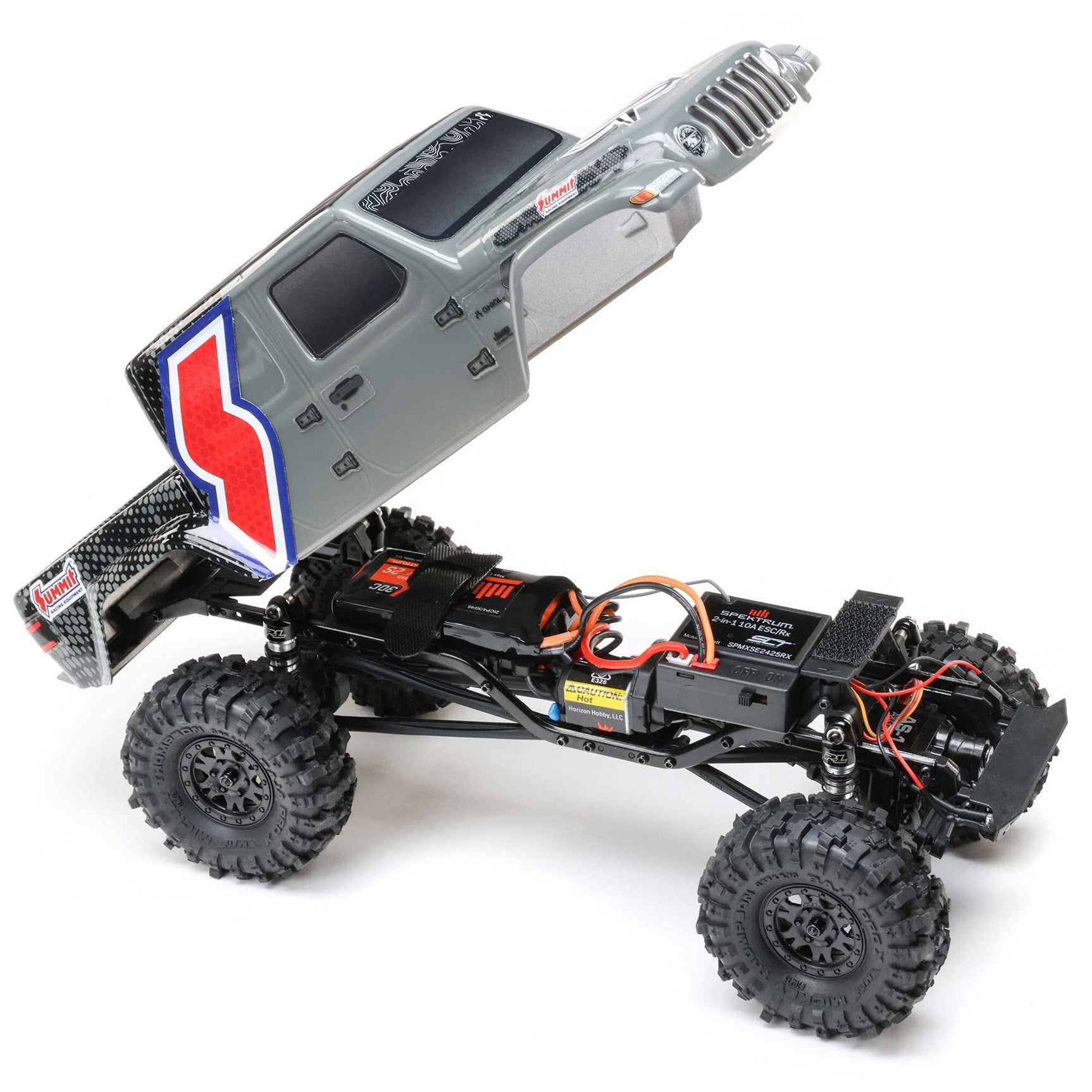 SCX24 Summit Racing Jeep Gladiator 1/24 4X4 Crawler RTR Combo, Gray