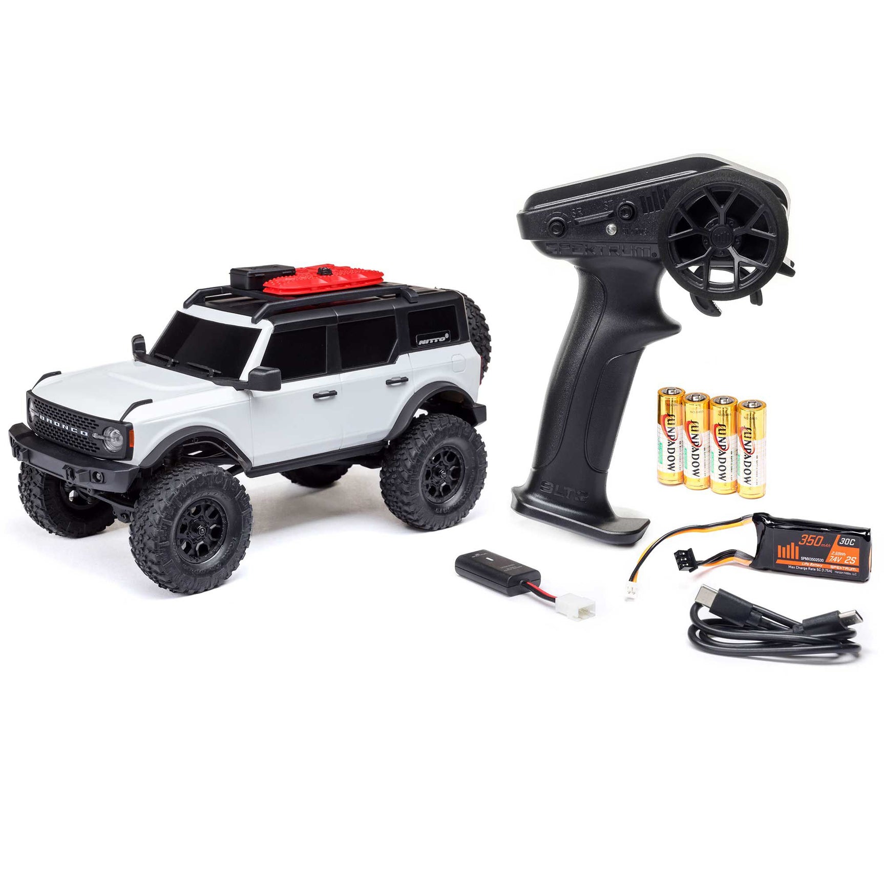 SCX24 Ford Bronco 4X4 1/24 Crawler RTR Combo, White