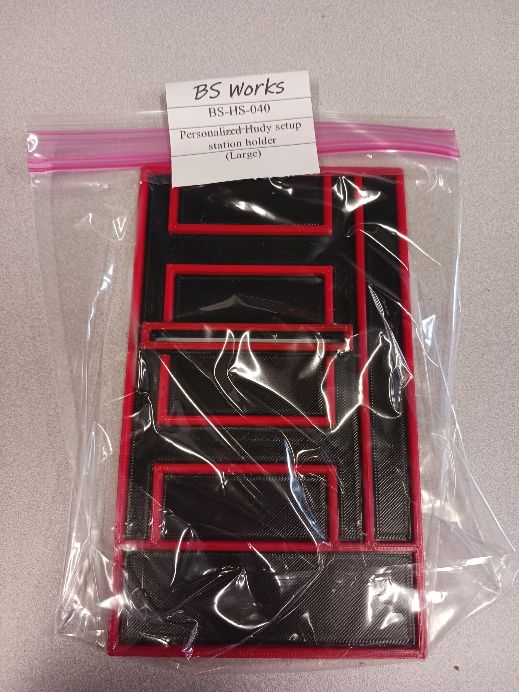 BSWBS-HS-040 BS-HS-040 Hudy Setup Station Holder, Large, Black/Red