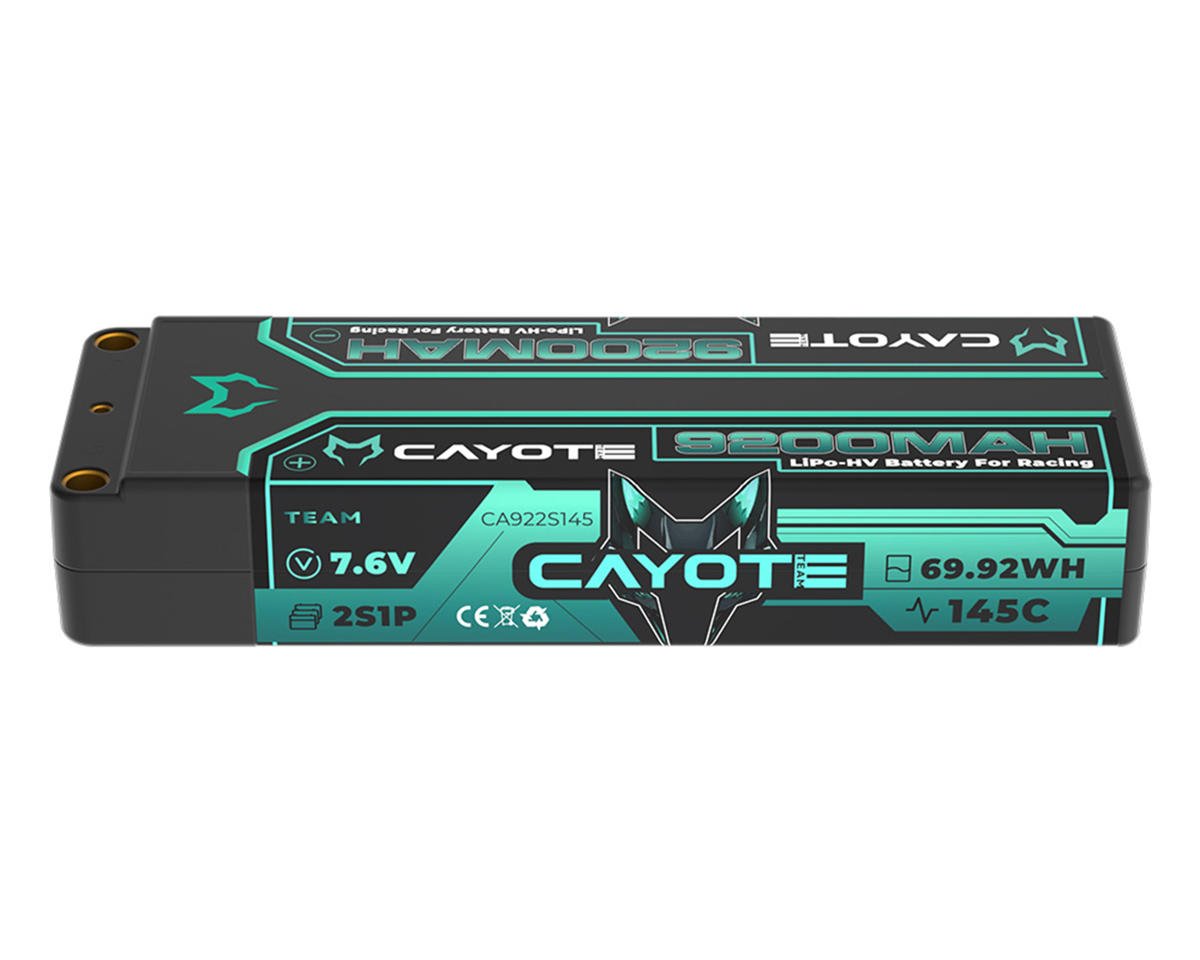 CAYCA922S145 CA922S145 Team Cayote 7.6V 2S LIHV LiPo Battery, 9200mAh 145C