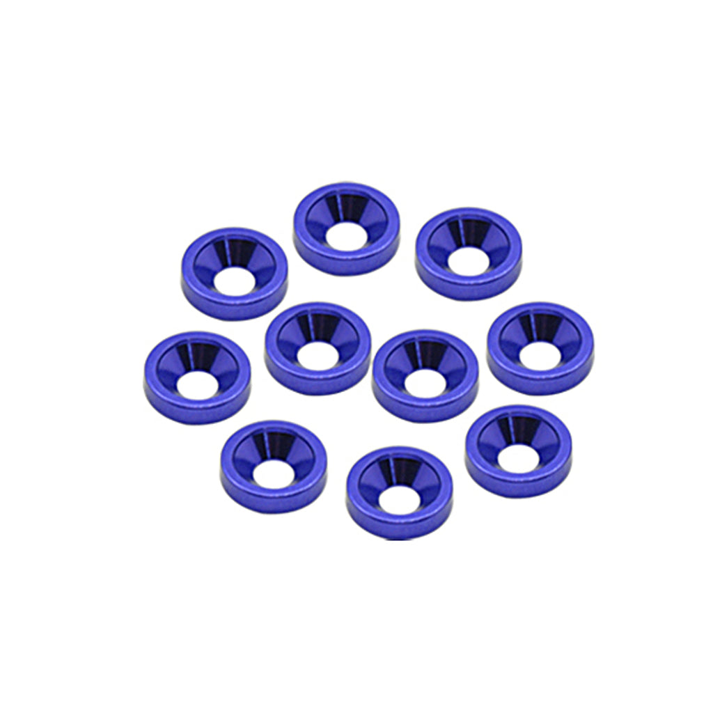 CRCCR300 CR300 Alloy Countersunk Washers, M3, Blue (10)