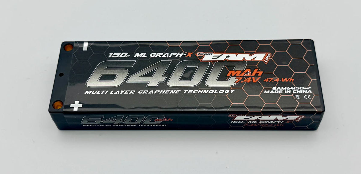 EAM64150-2 64150-2 Multi Layer Graph-X 7.4v 2S LiPo Battery, LCG, 6400mAh 150C