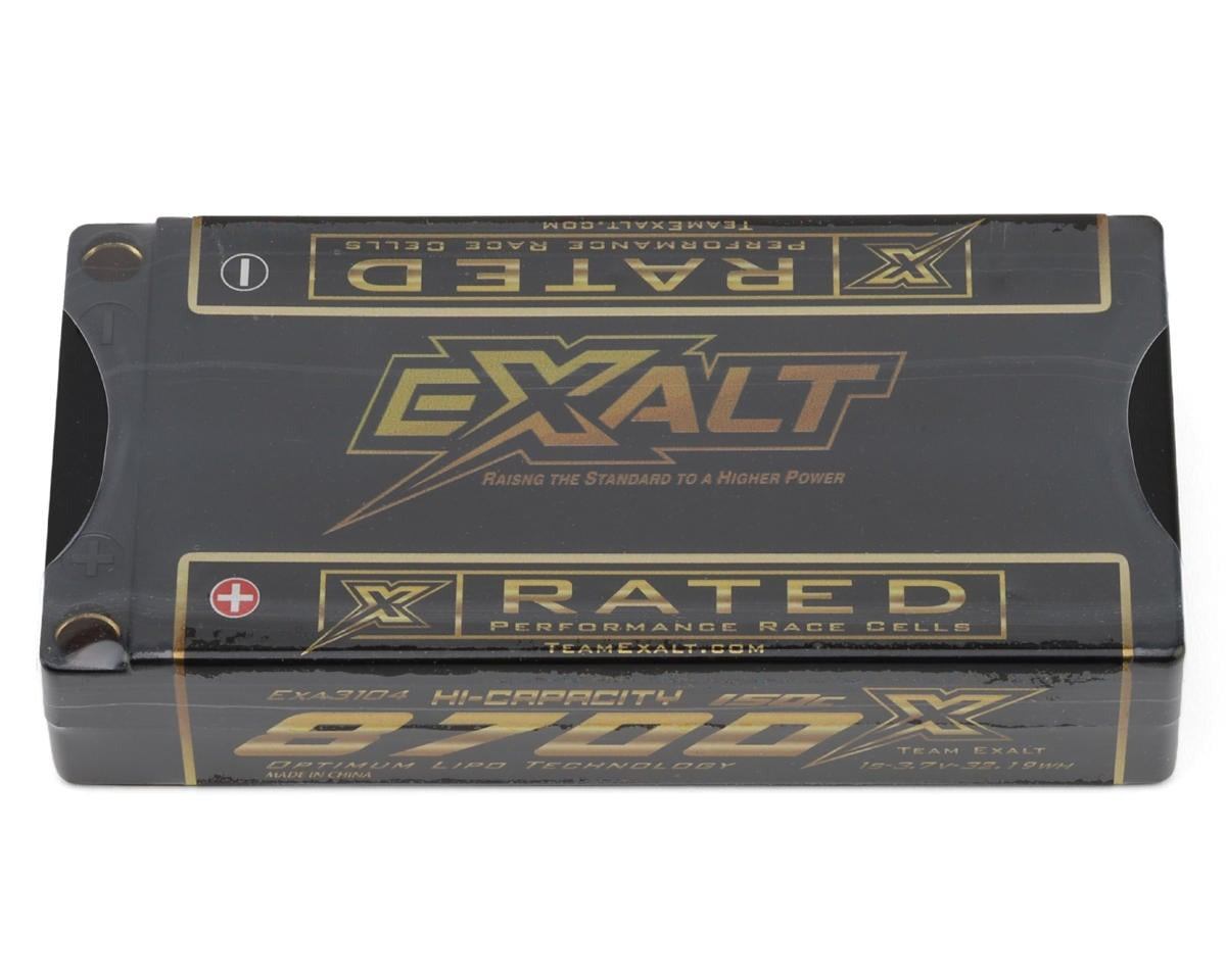 EXA3104 EXA3104 X-Rated 1S Hard Case LiPo Battery w/ 5mm Bullets, ROAR, 3.7V 8700mAh 150C
