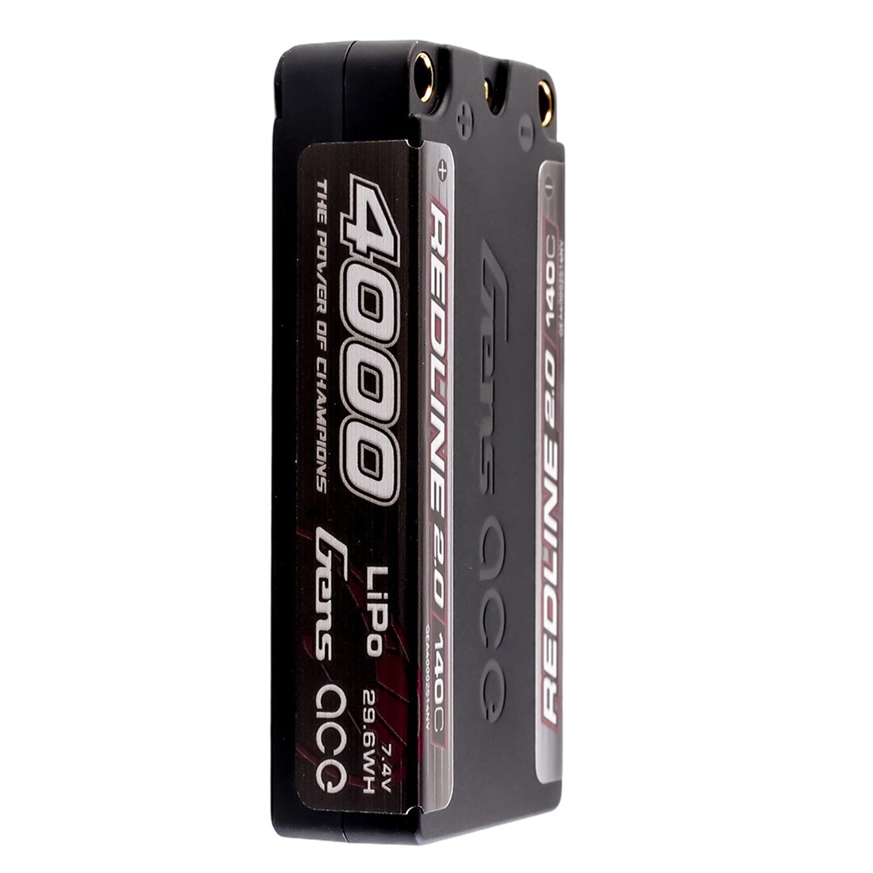 Redline 2.0 Shorty Hardcase LiPo Battery, 5mm Bullet, 7.4V 2S 4000mAh 140C