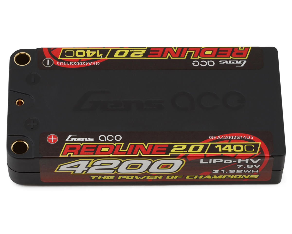 GEA42002S14D5 42002S14D5 Gens Ace Redline 2.0 2S Shorty LiHV Battery, 4200mAh 140C, 42002S14D5