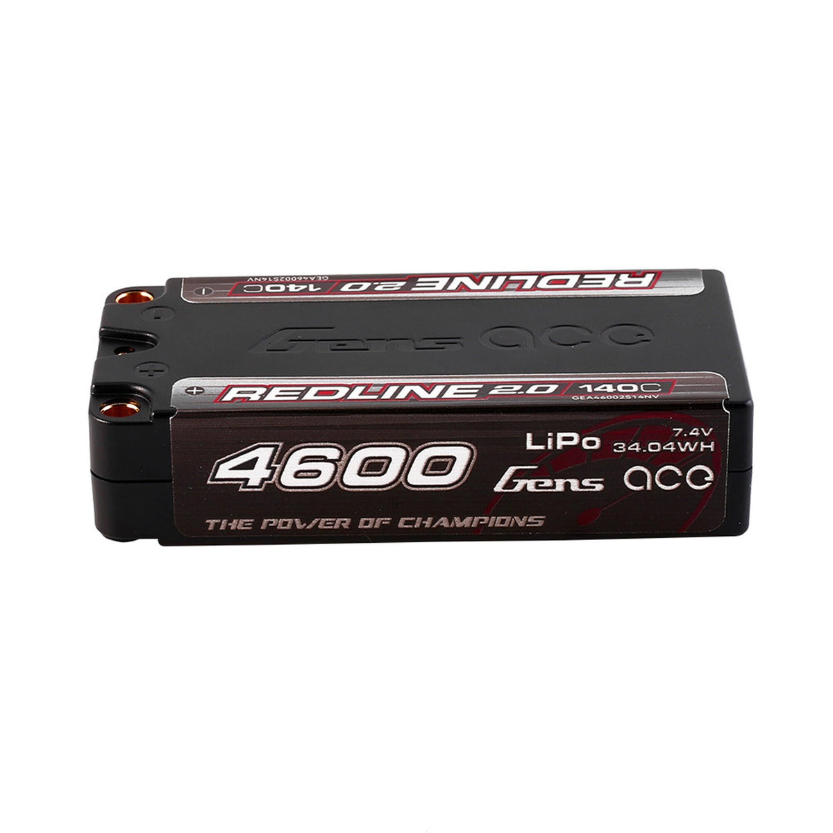 GEA46002S14NV 46002S14NV Redline 2.0 Shorty Hardcase LiPo Battery, 5mm Bullet, 7.4V 2S 4600mAh 140C