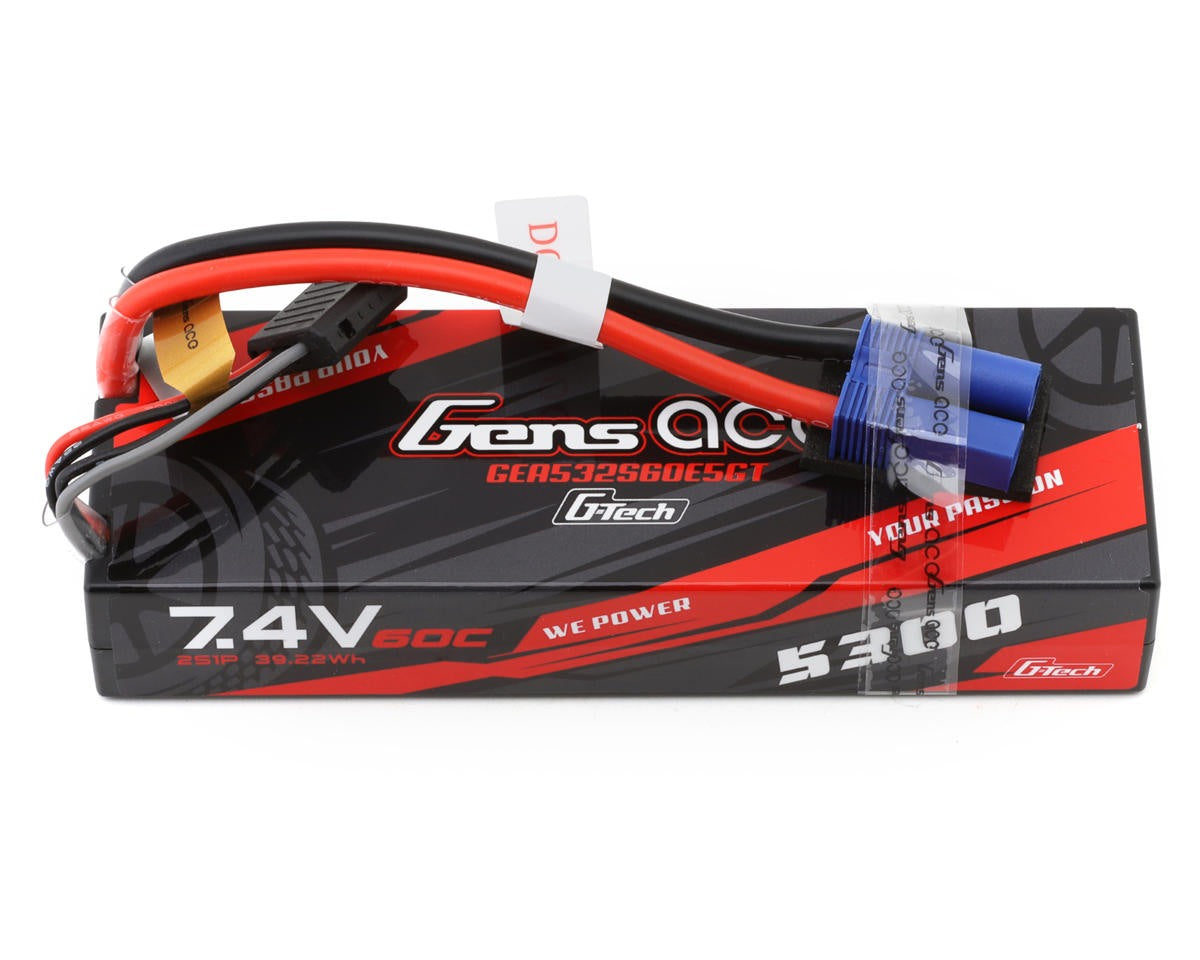 GEA532S60E5GT GEA532S60E5GT G-Tech Smart 2S LiPo Battery w/ EC5 Connector, 7.4V 5300mAh 60C