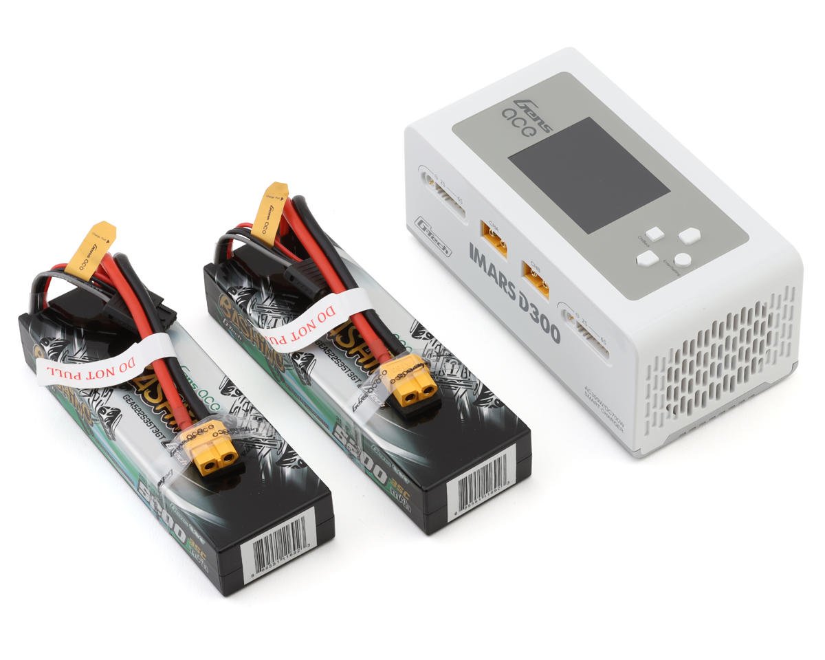 GEAD300522S35GT D300522S35GT G-Tech Smart 7.4V 2S 5200mAh LiPo Bundle w/ Imars D300 Charger & (2) Batteries