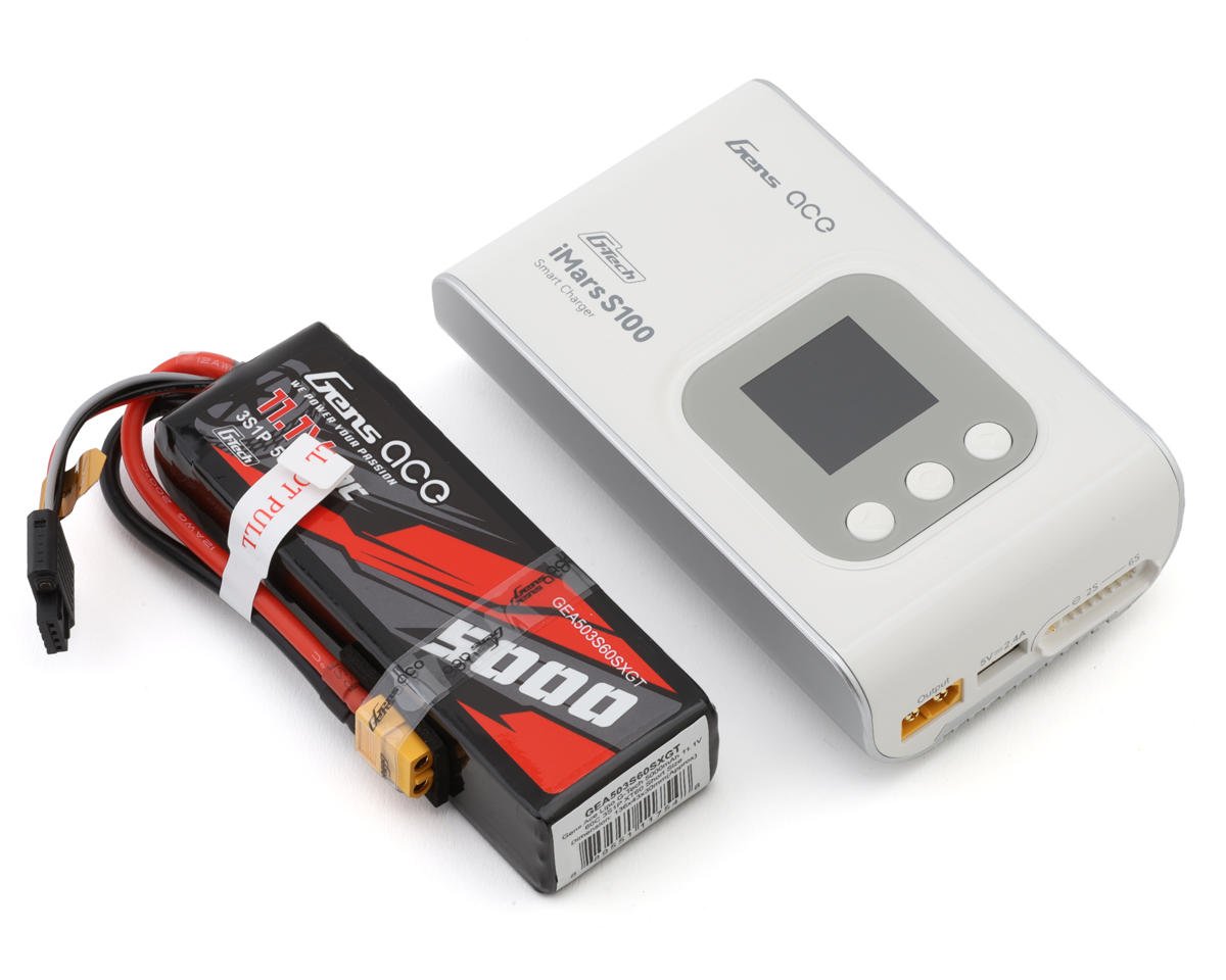 GEAS100503S60GT S100503S60GT G-Tech Smart 11.1V 3S 5000mAh LiPo Bundle w/ Imars D300 Charger & Battery