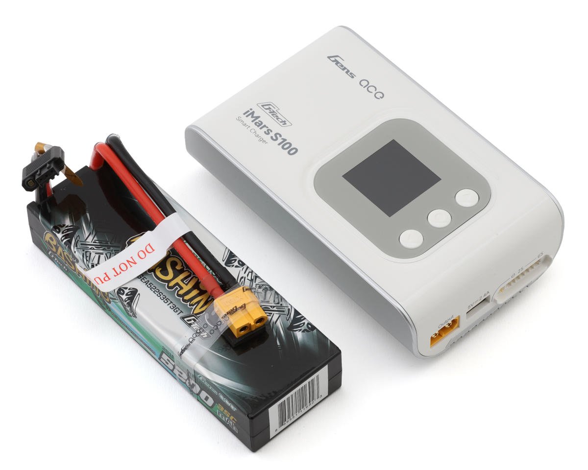 GEAS100522S35GT S100522S35GT G-Tech Smart 7.4V 2S 5200mAh LiPo Bundle w/ Imars S100 Charger & Battery