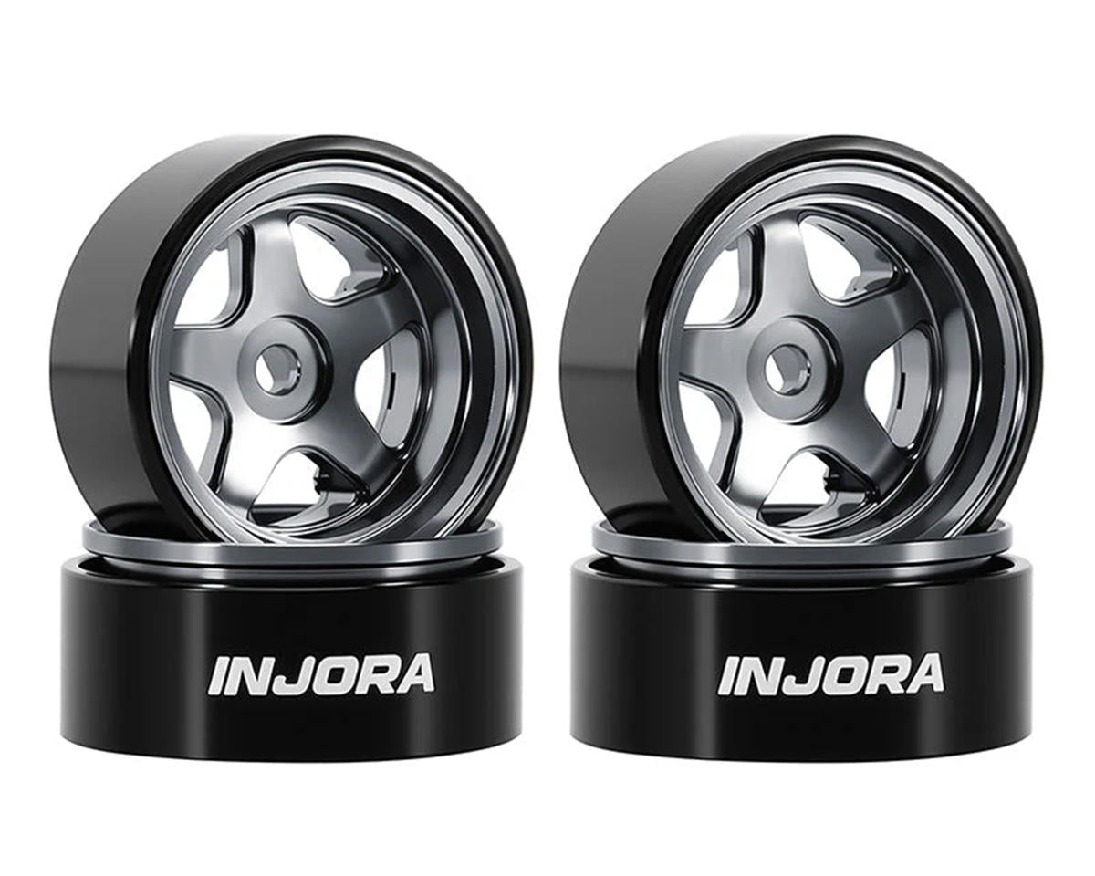INJW7002TI-18 W7002TI-18 D18 Aluminum 5-Spoke Beadlock Wheels, 0.7in, Titanium (4)