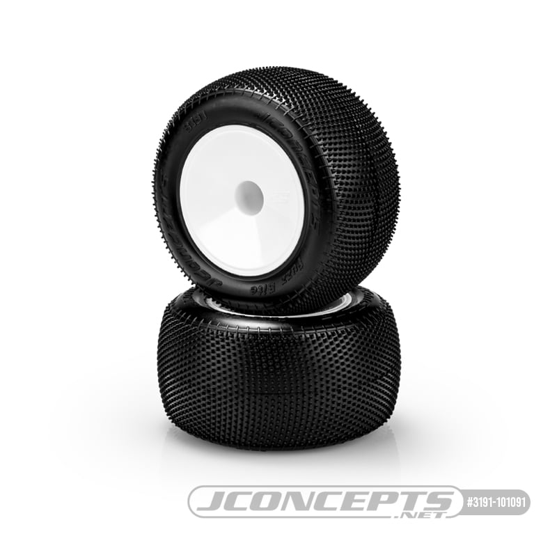 JCO3191-101091 3191-101091 Fuzz Bite Pre-Glued Stadium Truck Tires, White (2)