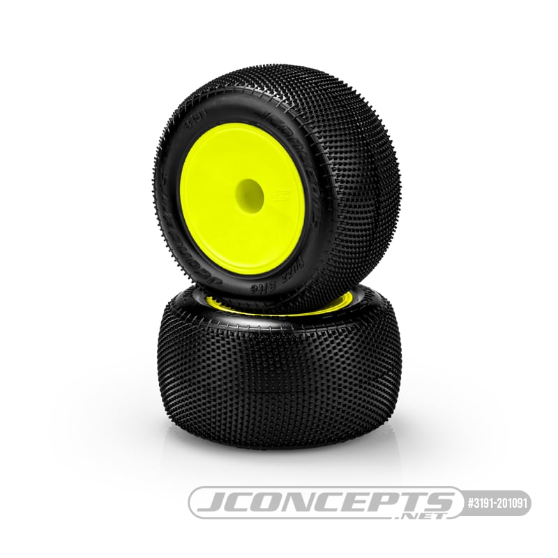 JCO3191-201091 3191-201091 Fuzz Bite Pre-Glued Stadium Truck Tires, Yellow (2)