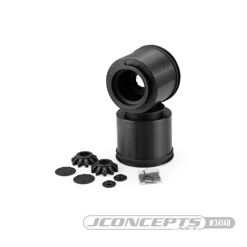 JCO3414B 3414B Aggressor 2.6x3.8mm Maxx / Monster Truck Wheel, Black (2)