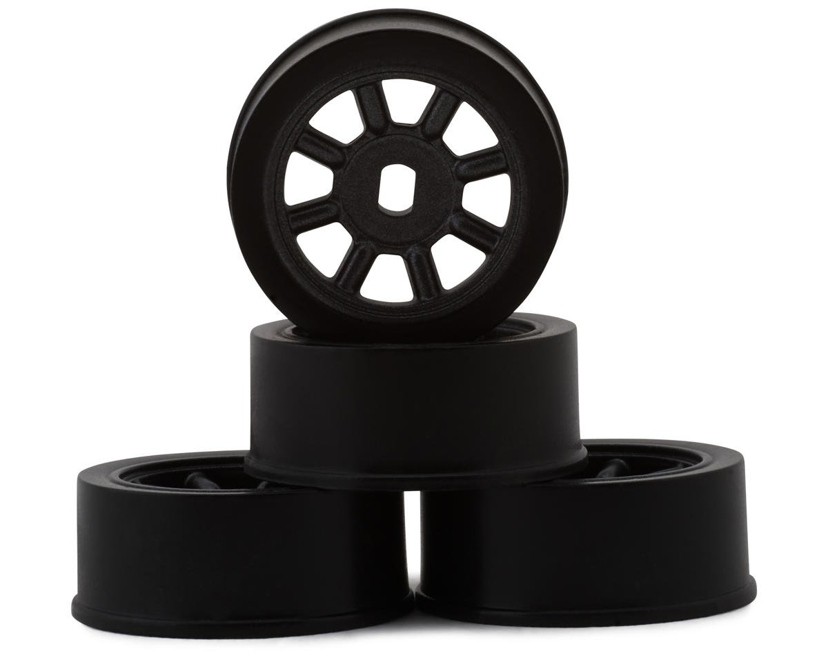 KYOMDH020GM MDH020GM Mini-Z AWD Watanabe 8 Spoke Wheels, 0mm Offset, Black (4)