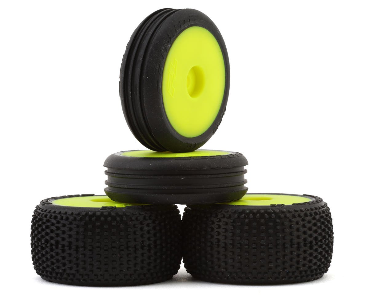 LOS-1762 LOS-1762 Micro-B Pre-Glued Tires, Yellow (4)