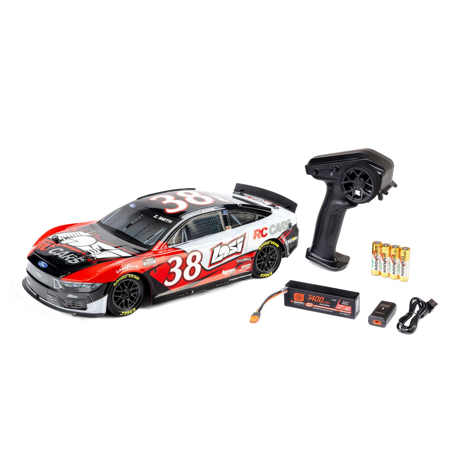LOS1122638 LOS1122638 2026 NASCAR Ford Mustang 1/12 Stock Car RTR, Zane Smith #38