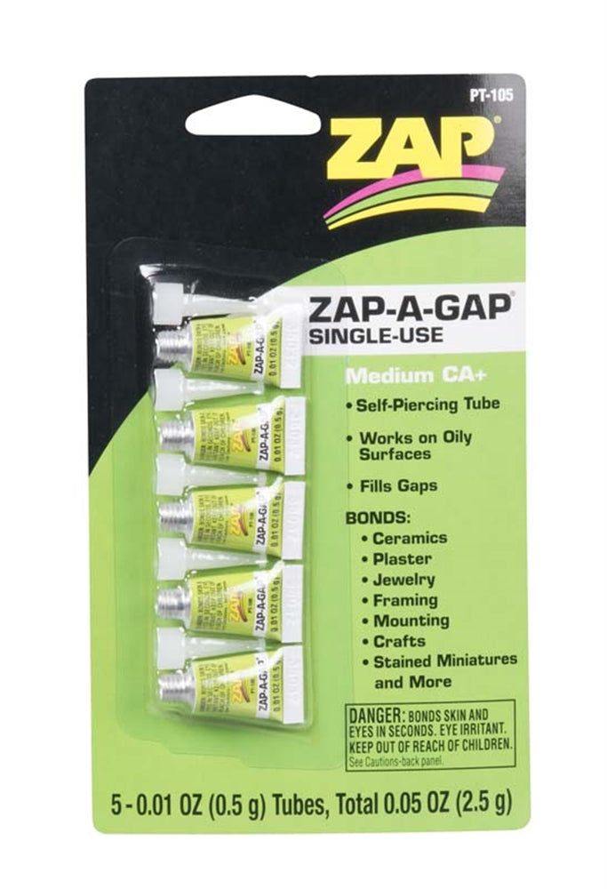 PAAPT-105 PT-105 CA Glue, Single Use Tubes, .01 oz