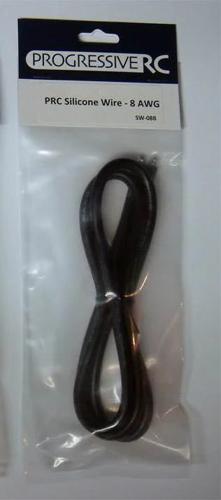 PRGSW-08B SW-08B High Strand Silicone Wire, 8 gauge (3ft), Black
