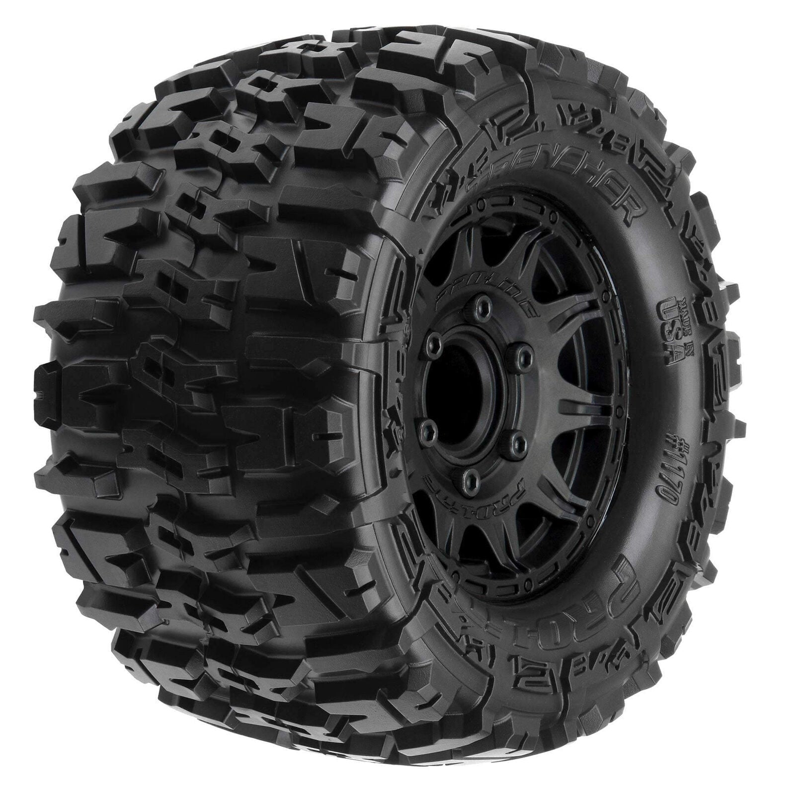 PRO1170-10 1170-10 Trencher 1/10 F/R 2.8" MT Mounted Tires, Black (2)