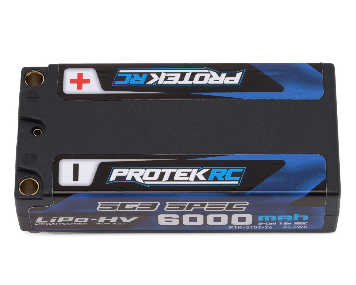 PTK-5102-26 PTK-5102-26 Low IR SG3 2S HV Shorty LiPo Battery w/ 5mm Bullets, ROAR, 7.6V 6000mAh 150C