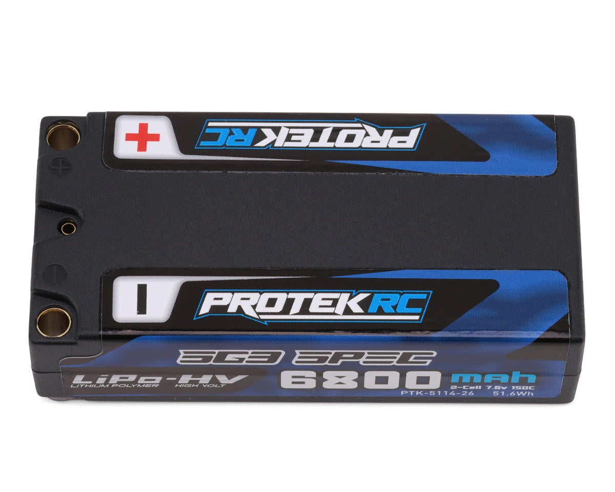 PTK-5114-26 PTK-5114-26 Low IR SG3 2S HV Shorty LiPo Battery w/ 5mm Bullets, ROAR, 7.6V 6800mAh 150C